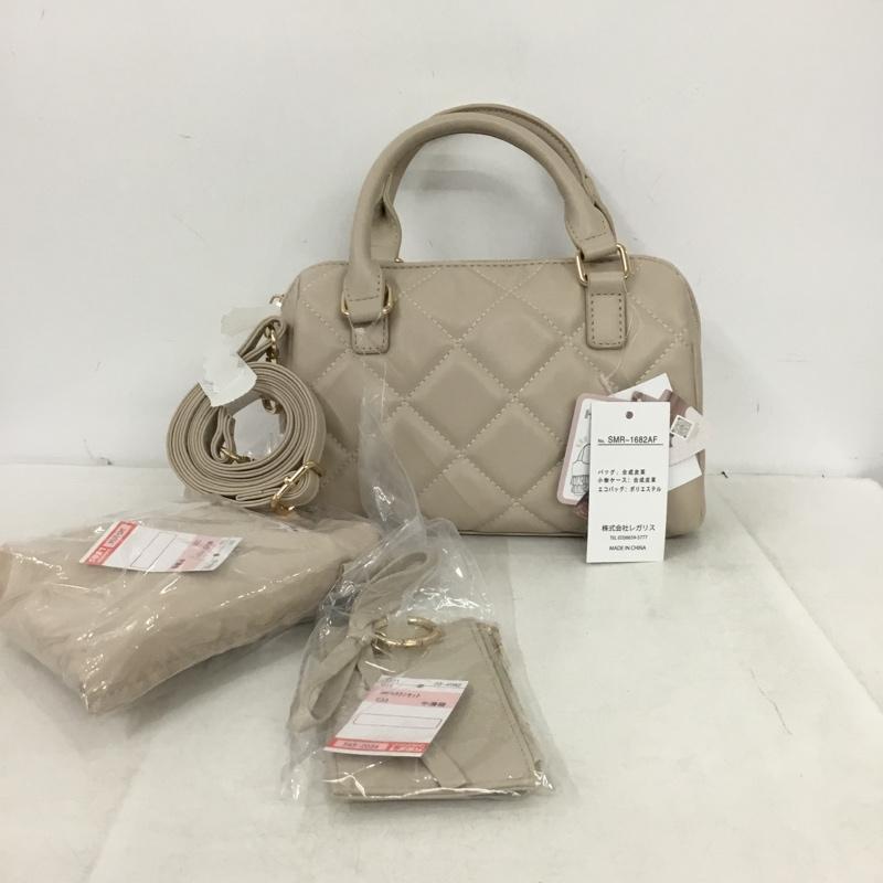 メルミー melume ハンドバッグ ハンドバッグ 3点セット 小物ケース エコバッグ 無地 ベージュ / ベージュ / beige レディース USED 古着 中古 10161063