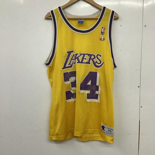 チャンピオン Champion タンクトップ タンクトップ タンクトップ ノースリーブカットソー クルーネック 44 ロゴ、文字 黄 / イエロー / yellow メンズ USED 古着 中古 10161064