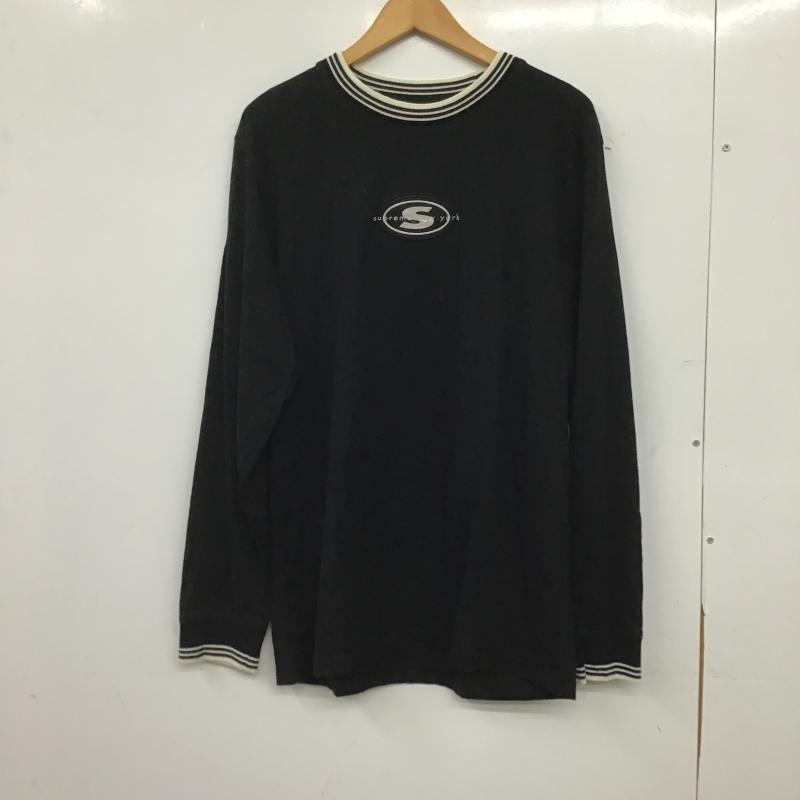シュプリーム Supreme カットソー 長袖 長袖カットソー プリントカットソー クルーネック M ロゴ、文字 黒 / ブラック / black メンズ USED 古着 中古 10161065