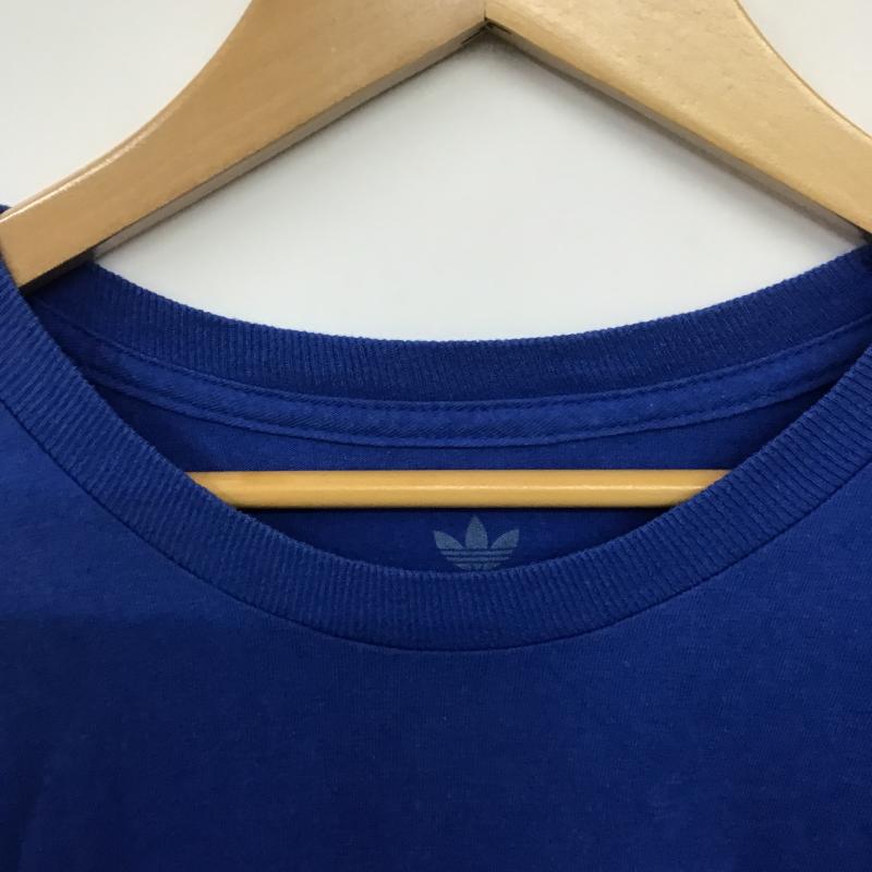アディダス adidas Tシャツ 半袖 半袖カットソー プリントTシャツ クルーネックカットソー L ロゴ、文字 青 / ブルー / blue メンズ USED 古着 中古 10161068