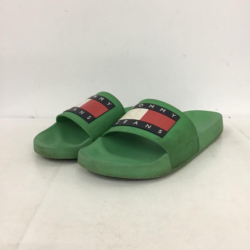 トミー ジーンズ TOMMY JEANS サンダル サンダル プールスライドサンダル シャワーサンダル 26cm 26.0cm ロゴ、文字 緑 / グリーン / green メンズ USED 古着 中古 10161075