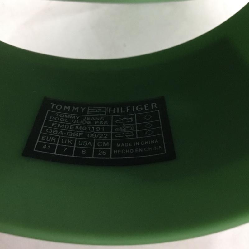 トミー ジーンズ TOMMY JEANS サンダル サンダル プールスライドサンダル シャワーサンダル 26cm 26.0cm ロゴ、文字 緑 / グリーン / green メンズ USED 古着 中古 10161075