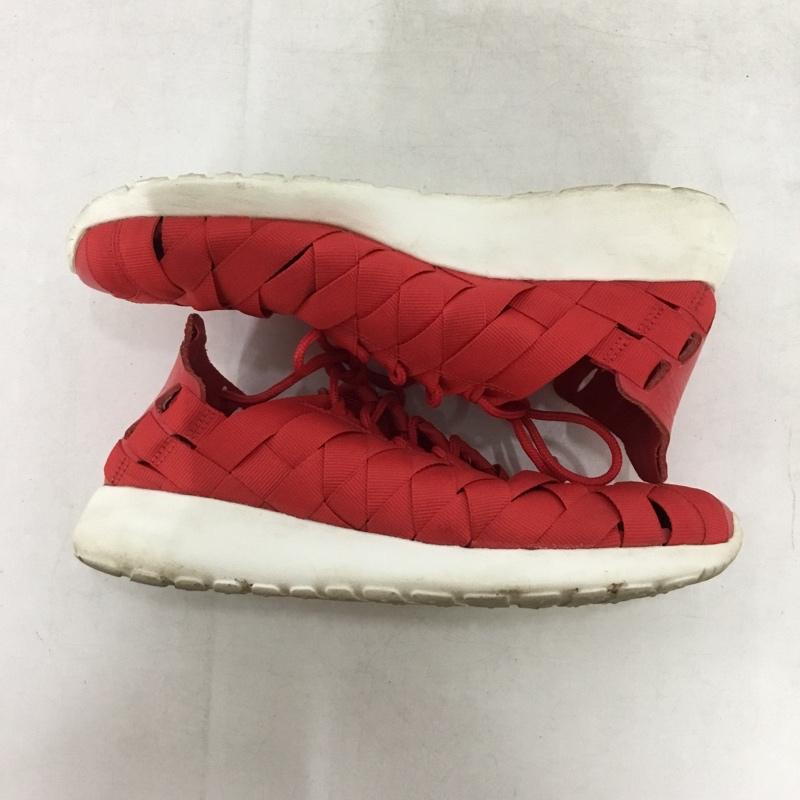 ナイキ NIKE スニーカー スニーカー 555257-600 WMNS ROSHE RUN WOVEN 23cm 23.0cm ロゴ、文字 赤 / レッド / red X 白 / ホワイト / white レディース USED 古着 中古 10161080