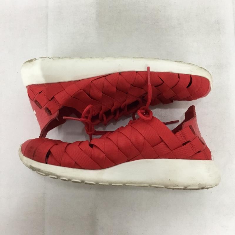 ナイキ NIKE スニーカー スニーカー 555257-600 WMNS ROSHE RUN WOVEN 23cm 23.0cm ロゴ、文字 赤 / レッド / red X 白 / ホワイト / white レディース USED 古着 中古 10161080