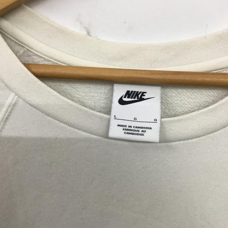 ナイキ NIKE トレーナー 長袖 長袖トレーナー スウェット クルーネック プルオーバー L ロゴ、文字 アイボリー / アイボリー / メンズ USED 古着 中古 10161084