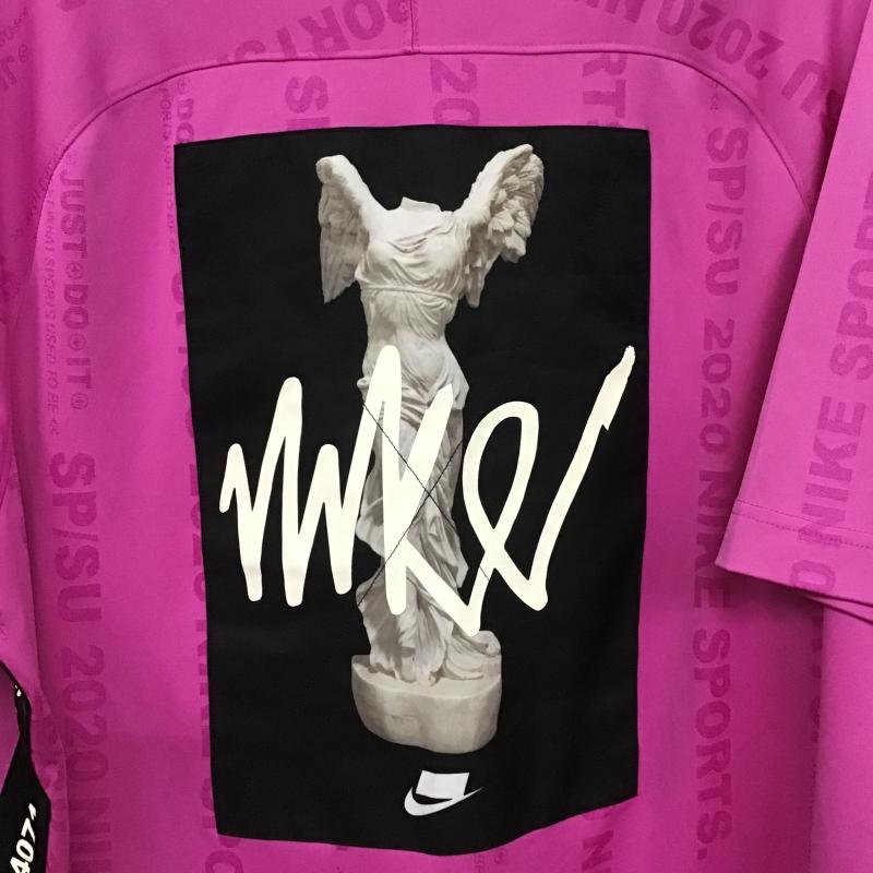 ナイキ NIKE カットソー 半袖 半袖カットソー プリントTシャツ クルーネックカットソー XXL ロゴ、文字 マゼンタ / マゼンタ / メンズ USED 古着 中古 10161086