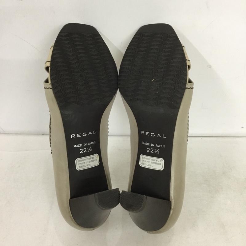 リーガル REGAL パンプス パンプス 6528 オープントゥ 22.5 22.5cm 無地 灰 / グレー / gray X ベージュ / ベージュ / beige レディース USED 古着 中古 10161090