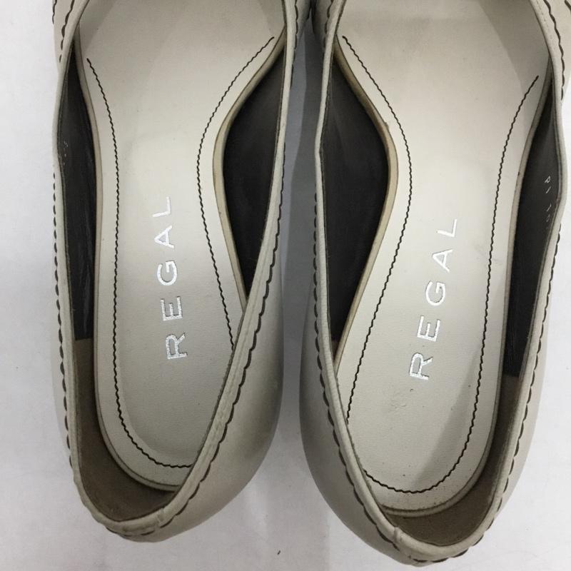 リーガル REGAL パンプス パンプス 6528 オープントゥ 22.5 22.5cm 無地 灰 / グレー / gray X ベージュ / ベージュ / beige レディース USED 古着 中古 10161090