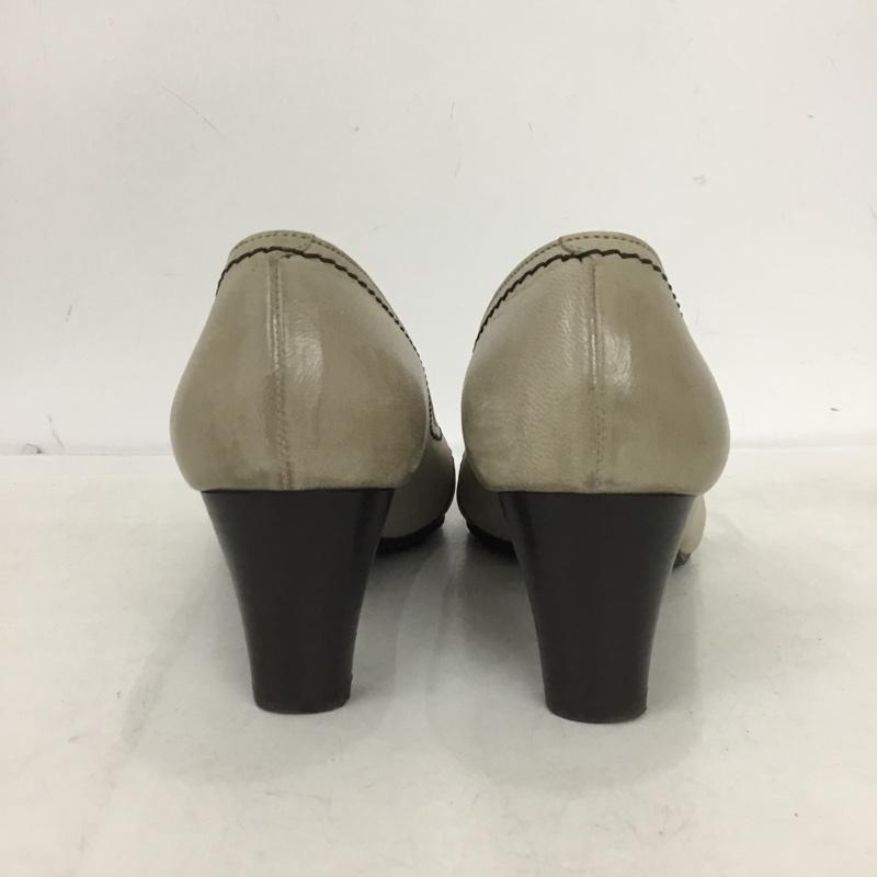 リーガル REGAL パンプス パンプス 6528 オープントゥ 22.5 22.5cm 無地 灰 / グレー / gray X ベージュ / ベージュ / beige レディース USED 古着 中古 10161090