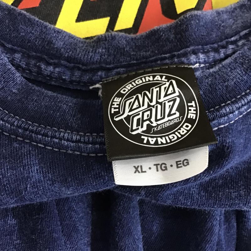 サンタクルーズ SANTA CRUZ Tシャツ 半袖 半袖カットソー プリントTシャツ クルーネックカットソー XL ロゴ、文字 インディゴ / インディゴ / Indigo メンズ USED 古着 中古 10161099