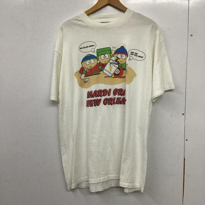 オニータ ONEITA Tシャツ 半袖 半袖カットソー プリントTシャツ クルーネックカットソー XL プリント 白 / ホワイト / white メンズ USED 古着 中古 10161101