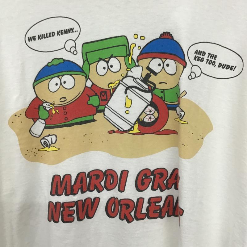オニータ ONEITA Tシャツ 半袖 半袖カットソー プリントTシャツ クルーネックカットソー XL プリント 白 / ホワイト / white メンズ USED 古着 中古 10161101