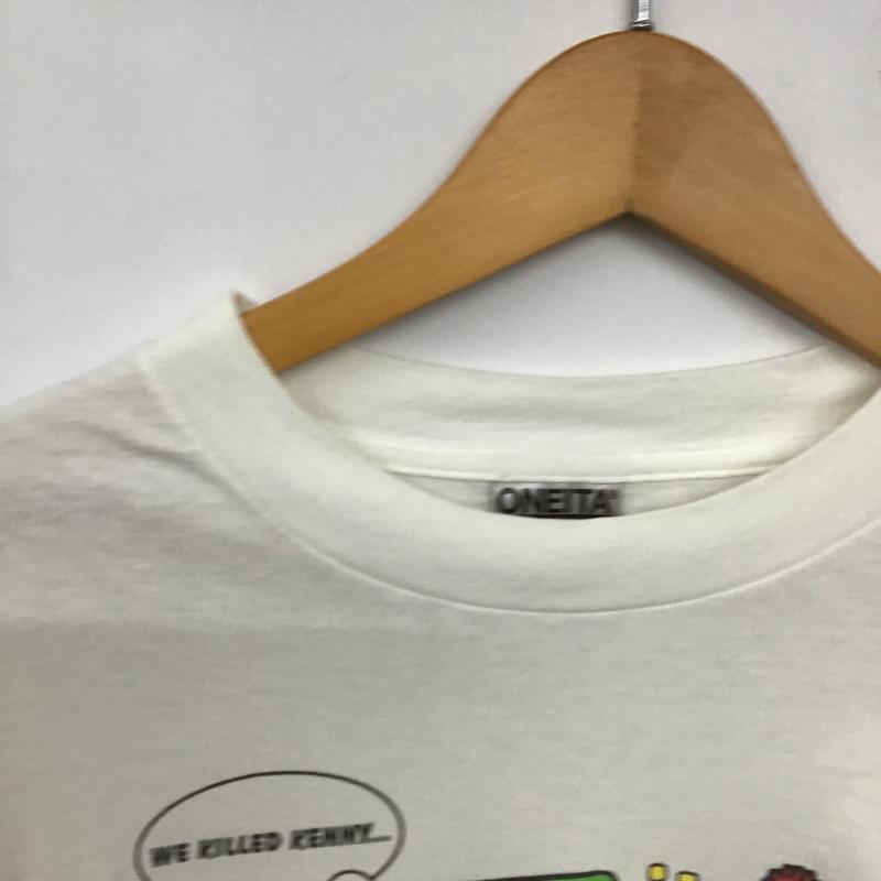 オニータ ONEITA Tシャツ 半袖 半袖カットソー プリントTシャツ クルーネックカットソー XL プリント 白 / ホワイト / white メンズ USED 古着 中古 10161101