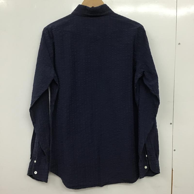 ボルゾネッラ BOLZONELLA シャツ、ブラウス 長袖 無地 紺 / ネイビー / navy メンズ USED 古着 中古 10161104