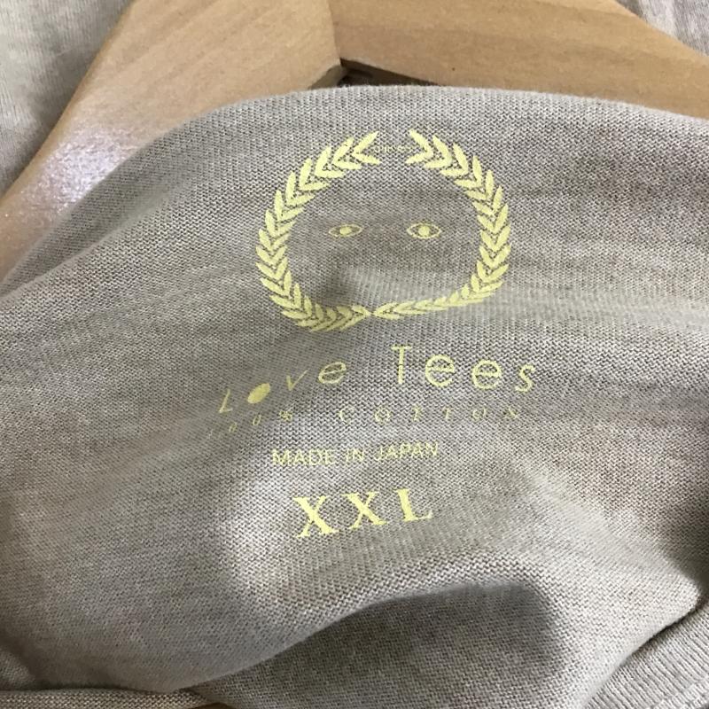クローバル Cloveru Tシャツ 半袖 半袖カットソー プリントTシャツ クルーネックカットソー XXL プリント ベージュ / ベージュ / beige メンズ USED 古着 中古 10161105