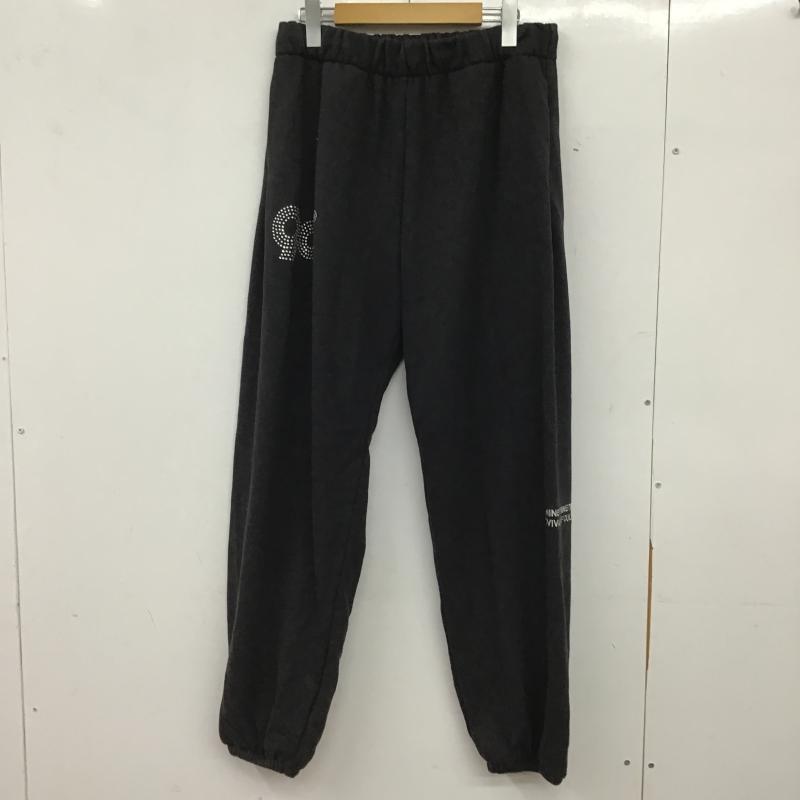 ナインティナインティ 9090 パンツ ワークパンツ、ペインターパンツ スウェットパンツ M プリント X ロゴ、文字 黒 / ブラック / black レディース USED 古着 中古 10161110