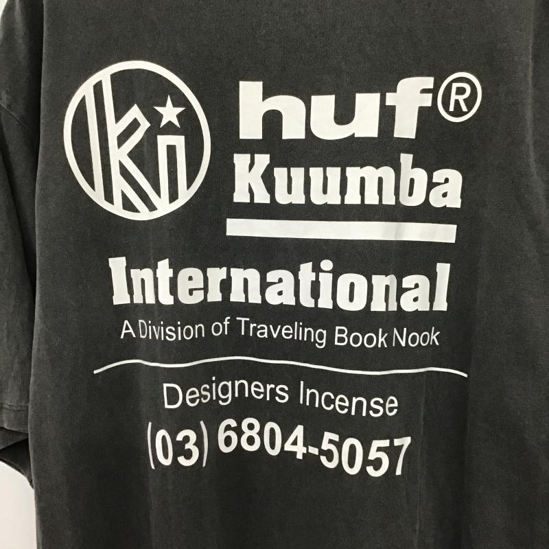 ハフ HUF Tシャツ 半袖 半袖カットソー プリントTシャツ クルーネックカットソー XL ロゴ、文字 ダークグレー / ダークグレー / メンズ USED 古着 中古 10161111