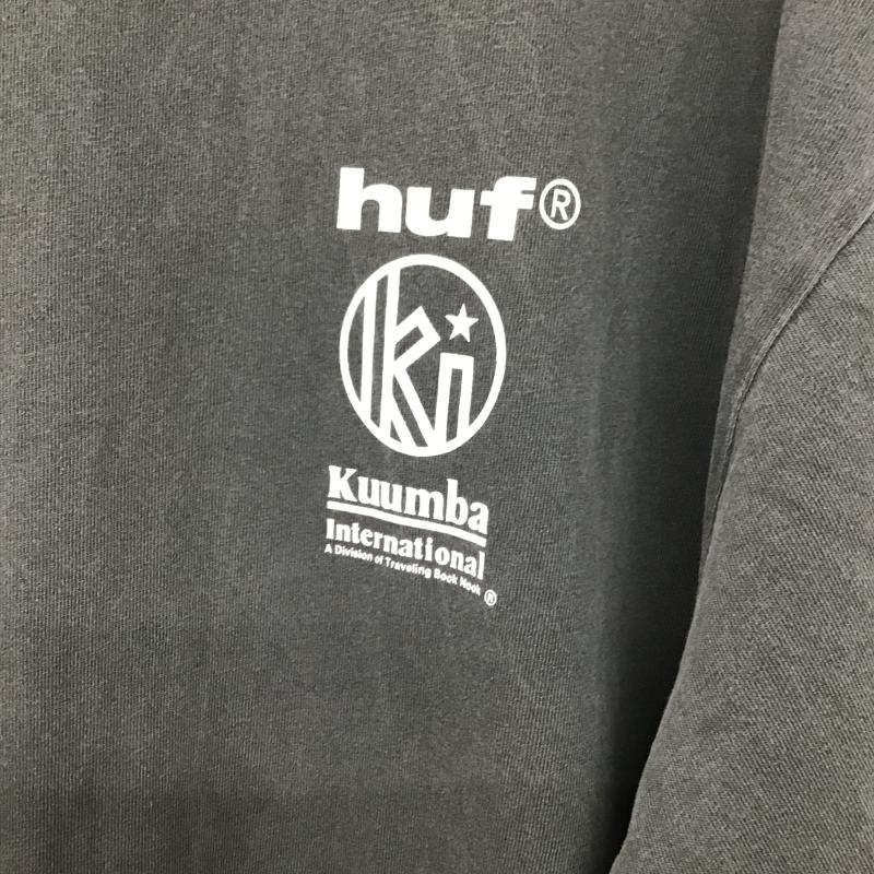 ハフ HUF Tシャツ 半袖 半袖カットソー プリントTシャツ クルーネックカットソー XL ロゴ、文字 ダークグレー / ダークグレー / メンズ USED 古着 中古 10161111
