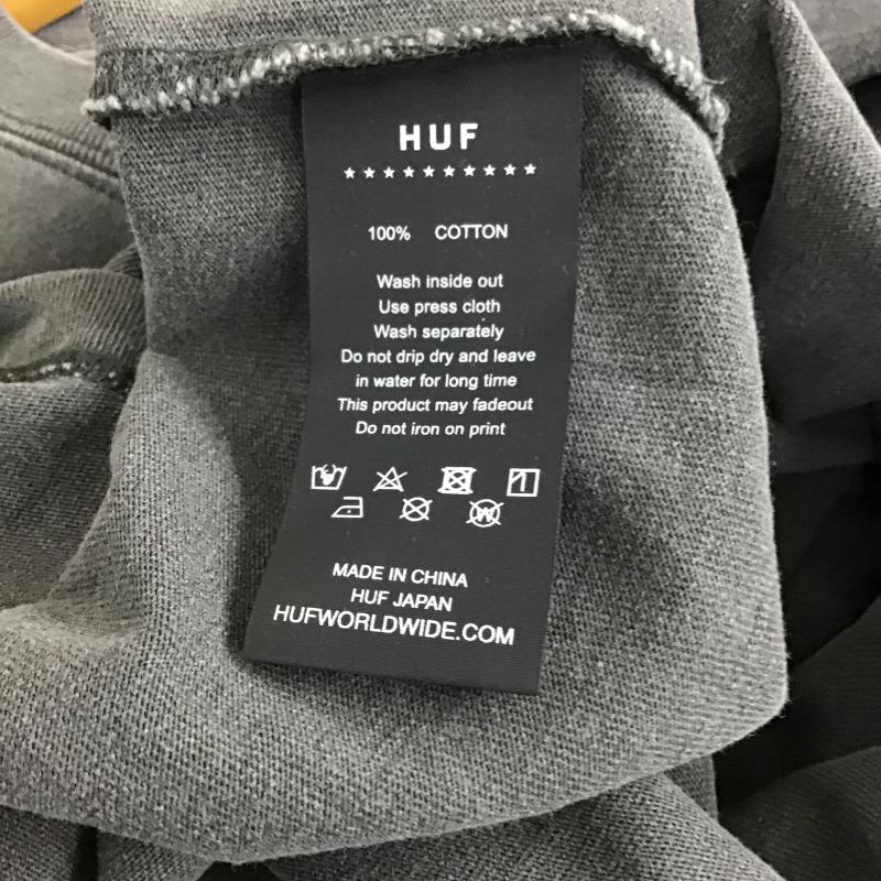 ハフ HUF Tシャツ 半袖 半袖カットソー プリントTシャツ クルーネックカットソー XL ロゴ、文字 ダークグレー / ダークグレー / メンズ USED 古着 中古 10161111
