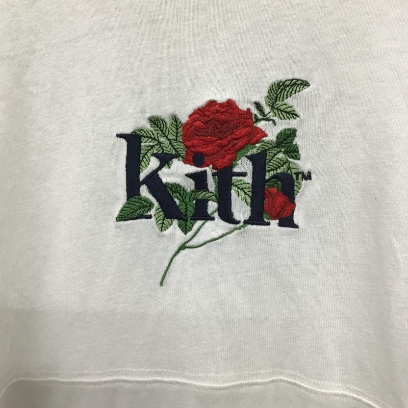 キス KITH カットソー 長袖 長袖カットソー 刺繍カットソー クルーネック XS 刺繍 白 / ホワイト / white メンズ USED 古着 中古 10161114