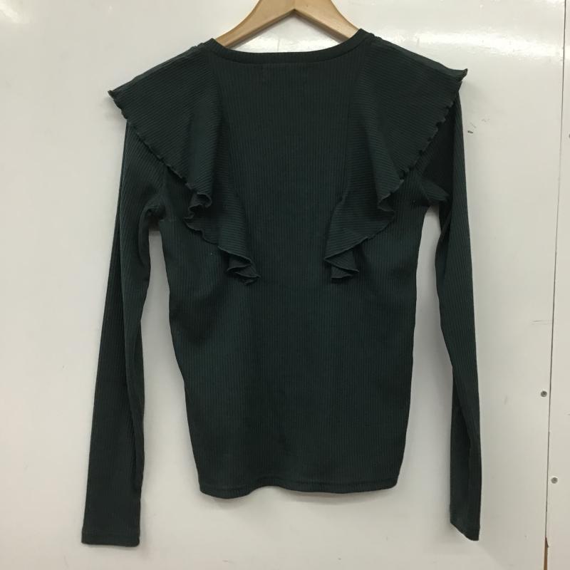 アズールバイマウジー AZUL BY MOUSSY カットソー 長袖 268GAC80-002G 肩フリル付きの長袖カットソー M 無地 緑 / グリーン / green レディース USED 古着 中古 10161115