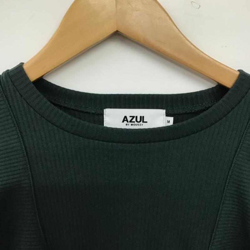 アズールバイマウジー AZUL BY MOUSSY カットソー 長袖 268GAC80-002G 肩フリル付きの長袖カットソー M 無地 緑 / グリーン / green レディース USED 古着 中古 10161115