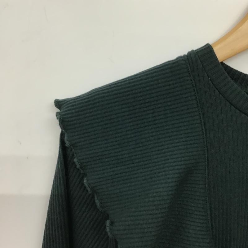 アズールバイマウジー AZUL BY MOUSSY カットソー 長袖 268GAC80-002G 肩フリル付きの長袖カットソー M 無地 緑 / グリーン / green レディース USED 古着 中古 10161115