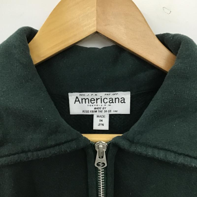 アメリカーナ AMERICANA トレーナー 長袖 ハーフジップ L 無地 緑 / グリーン / green レディース USED 古着 中古 10161118