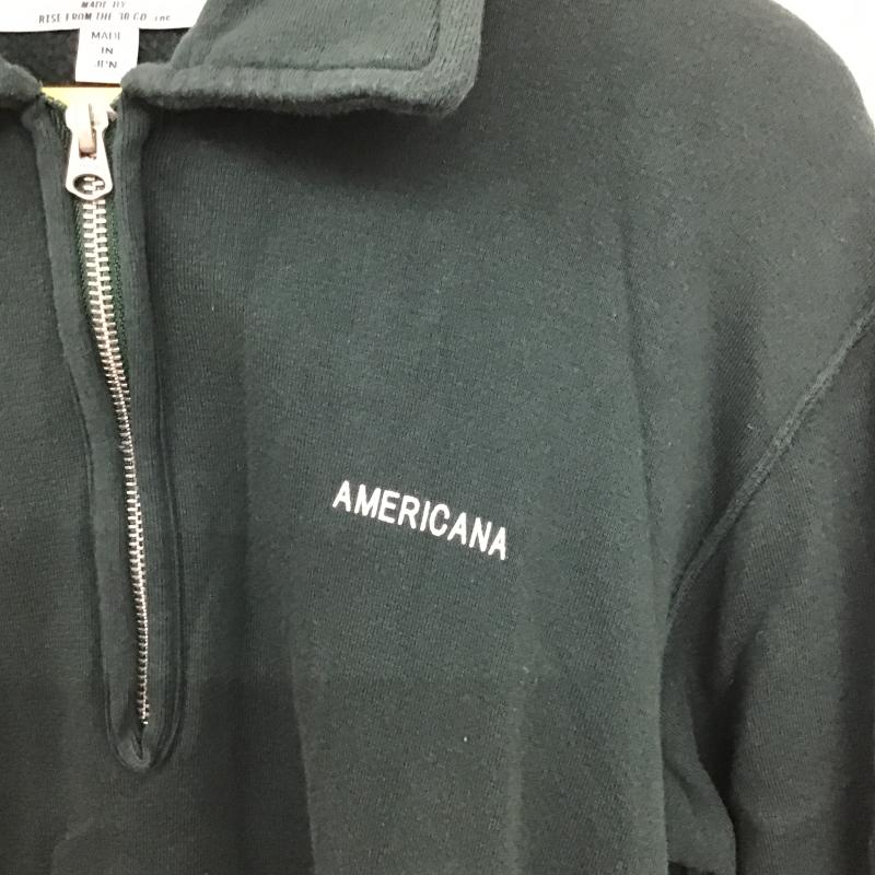アメリカーナ AMERICANA トレーナー 長袖 ハーフジップ L 無地 緑 / グリーン / green レディース USED 古着 中古 10161118