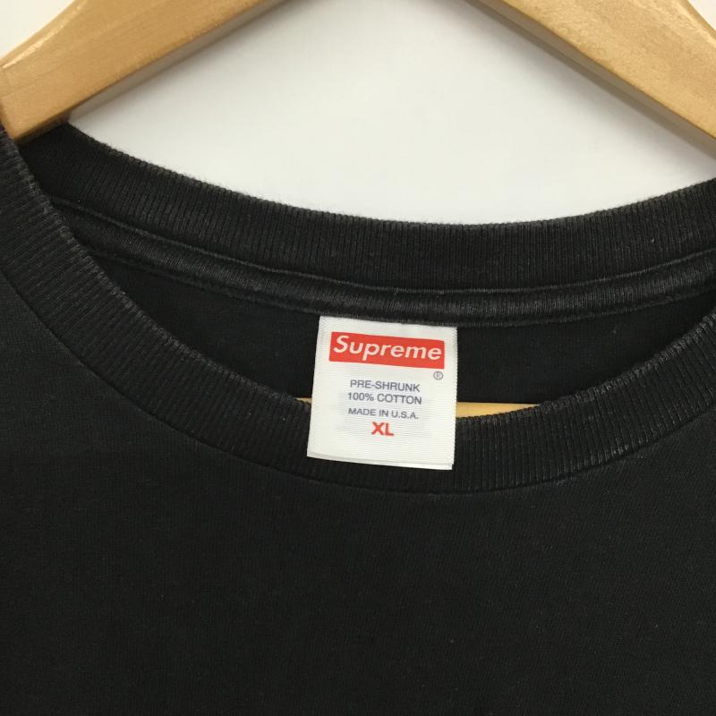 シュプリーム Supreme Tシャツ 半袖 半袖カットソー プリントTシャツ クルーネックカットソー XL ロゴ、文字 黒 / ブラック / black メンズ USED 古着 中古 10161119