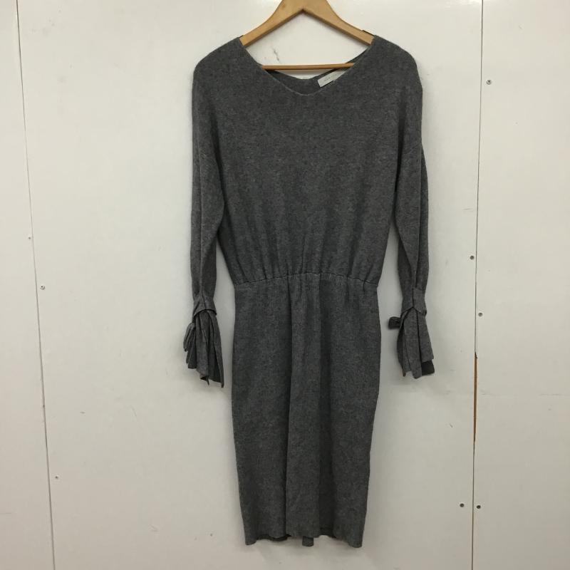 マーキュリーデュオ MERCURYDUO ワンピース ひざ丈スカート ニットワンピース FREE 無地 灰 / グレー / gray レディース USED 古着 中古 10161122