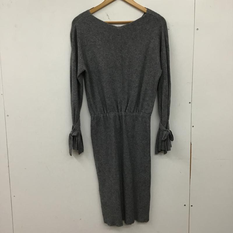 マーキュリーデュオ MERCURYDUO ワンピース ひざ丈スカート ニットワンピース FREE 無地 灰 / グレー / gray レディース USED 古着 中古 10161122