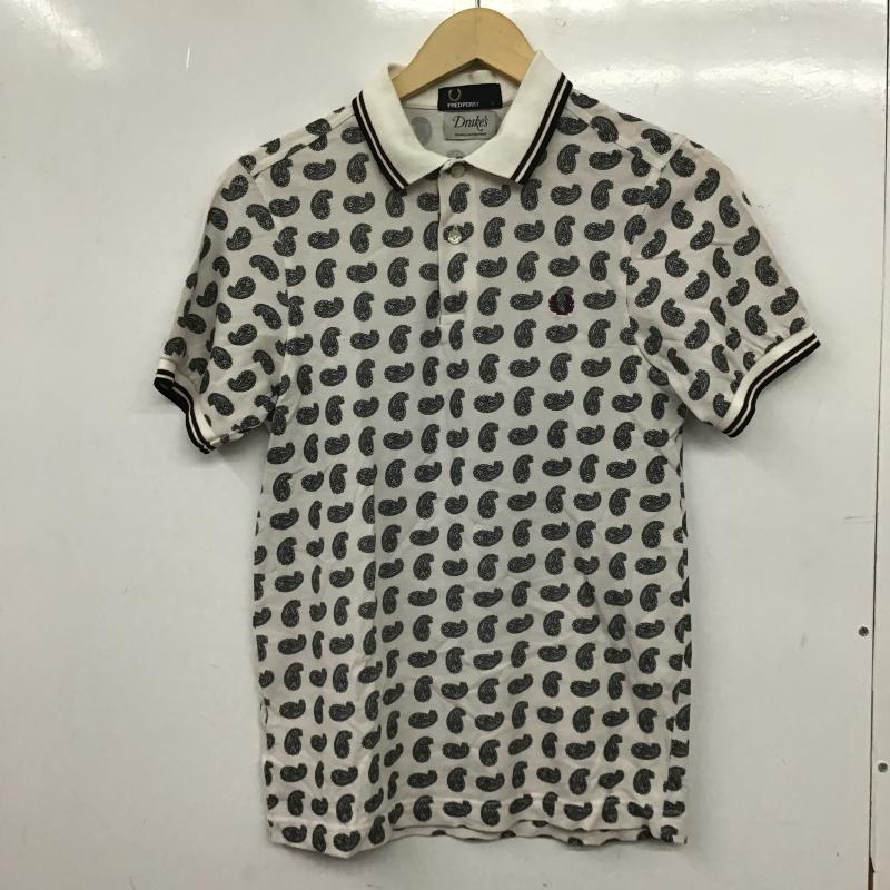 フレッドペリー FRED PERRY ポロシャツ 半袖 半袖ポロシャツ カラーシャツ 半袖カットソー S プリント 白 / ホワイト / white メンズ USED 古着 中古 10161124