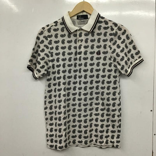 フレッドペリー FRED PERRY ポロシャツ 半袖 半袖ポロシャツ カラーシャツ 半袖カットソー S プリント 白 / ホワイト / white メンズ USED 古着 中古 10161124