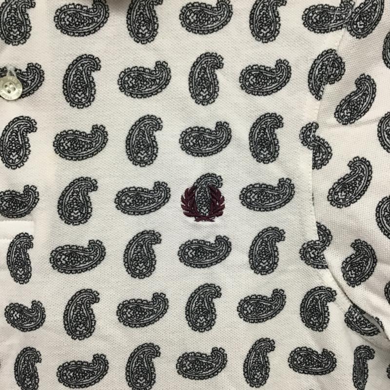フレッドペリー FRED PERRY ポロシャツ 半袖 半袖ポロシャツ カラーシャツ 半袖カットソー S プリント 白 / ホワイト / white メンズ USED 古着 中古 10161124