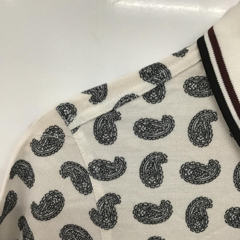 フレッドペリー FRED PERRY ポロシャツ 半袖 半袖ポロシャツ カラーシャツ 半袖カットソー S プリント 白 / ホワイト / white メンズ USED 古着 中古 10161124