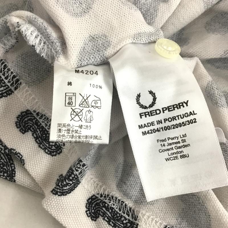 フレッドペリー FRED PERRY ポロシャツ 半袖 半袖ポロシャツ カラーシャツ 半袖カットソー S プリント 白 / ホワイト / white メンズ USED 古着 中古 10161124
