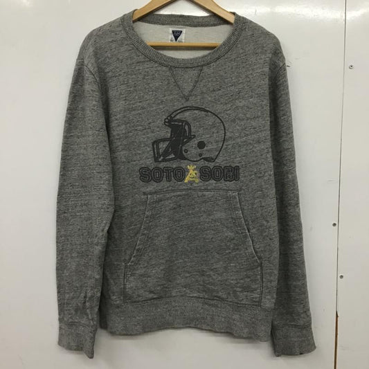 ゴースローキャラバン go slow caravan トレーナー 長袖 長袖トレーナー スウェット クルーネック プルオーバー 3 プリント 灰 / グレー / gray メンズ USED 古着 中古 10161127