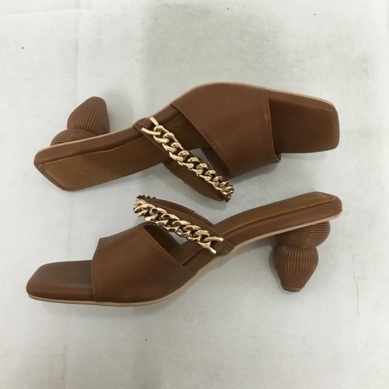 リゼクシー RESEXXY サンダル サンダル チェーン 無地 茶 / ブラウン / brown X 金 / ゴールド / gold color レディース USED 古着 中古 10161129