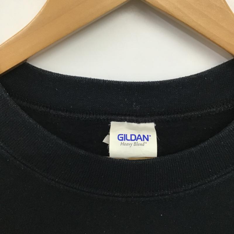 ギルダン GILDAN トレーナー 長袖 長袖トレーナー スウェット クルーネック プルオーバー M ロゴ、文字 黒 / ブラック / black メンズ USED 古着 中古 10161130