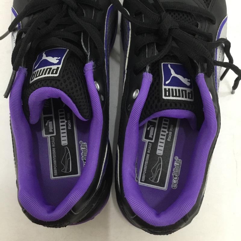 プーマ PUMA スニーカー スニーカー 185983 ボディトレインメッシュグリッド 24cm 24.0cm ロゴ、文字 黒 / ブラック / black X 紫 / パープル / purple X 銀 / シルバー / silver color レディース USED 古着 中古 10161135