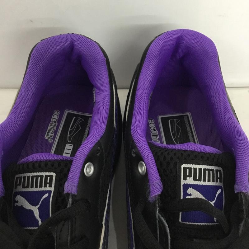 プーマ PUMA スニーカー スニーカー 185983 ボディトレインメッシュグリッド 24cm 24.0cm ロゴ、文字 黒 / ブラック / black X 紫 / パープル / purple X 銀 / シルバー / silver color レディース USED 古着 中古 10161135