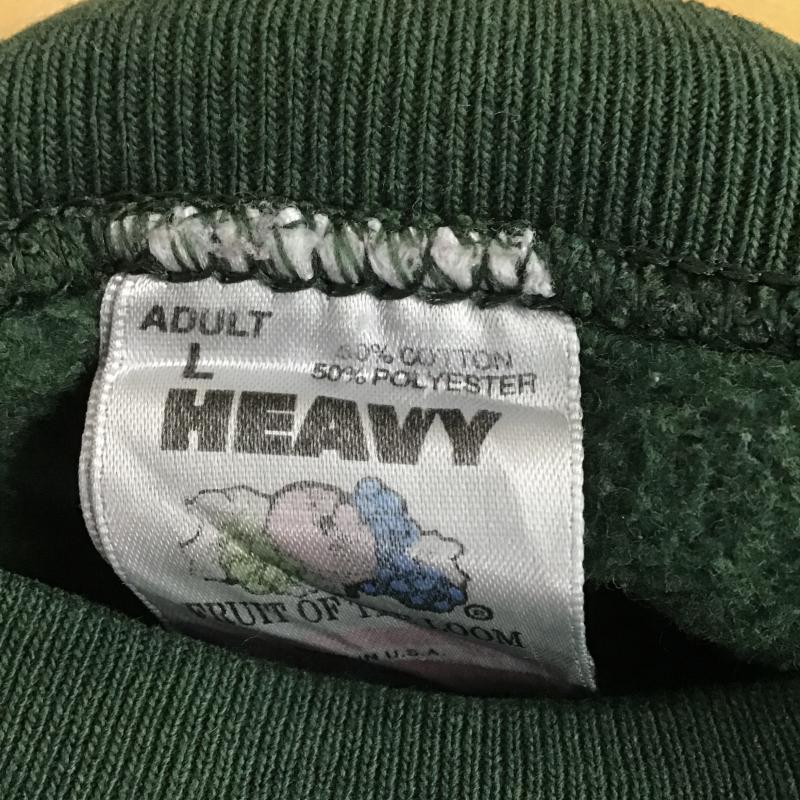 フルーツオブザルーム FRUIT OF THE LOOM トレーナー 長袖 長袖トレーナー スウェット クルーネック プルオーバー L ロゴ、文字 緑 / グリーン / green メンズ USED 古着 中古 10161136