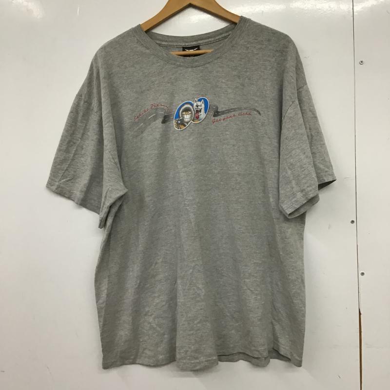 ヘインズ HANES Tシャツ 半袖 半袖カットソー プリントTシャツ クルーネックカットソー プリント 灰 / グレー / gray メンズ USED 古着 中古 10161140