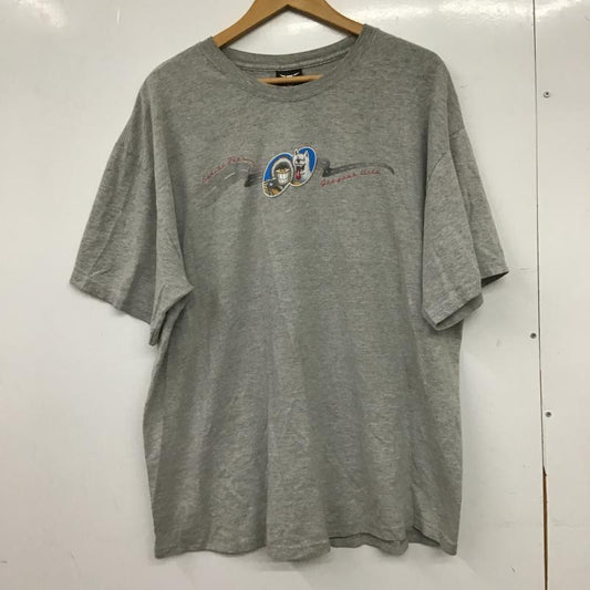 ヘインズ HANES Tシャツ 半袖 半袖カットソー プリントTシャツ クルーネックカットソー プリント 灰 / グレー / gray メンズ USED 古着 中古 10161140