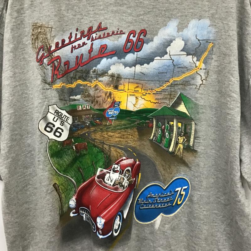 ヘインズ HANES Tシャツ 半袖 半袖カットソー プリントTシャツ クルーネックカットソー プリント 灰 / グレー / gray メンズ USED 古着 中古 10161140