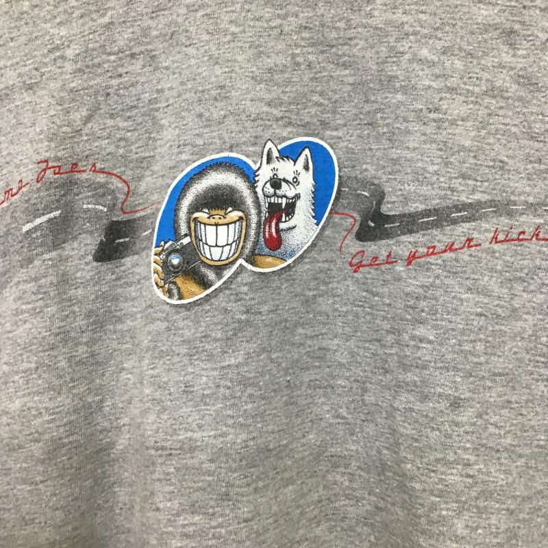ヘインズ HANES Tシャツ 半袖 半袖カットソー プリントTシャツ クルーネックカットソー プリント 灰 / グレー / gray メンズ USED 古着 中古 10161140