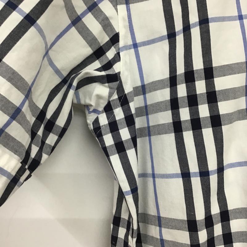 バーバリーブラックレーベル BURBERRY BLACK LABEL シャツ、ブラウス 半袖 半袖シャツ チェックシャツ カラーシャツ ボタンダウンシャツ 1 チェック 白 / ホワイト / white メンズ USED 古着 中古 10161143