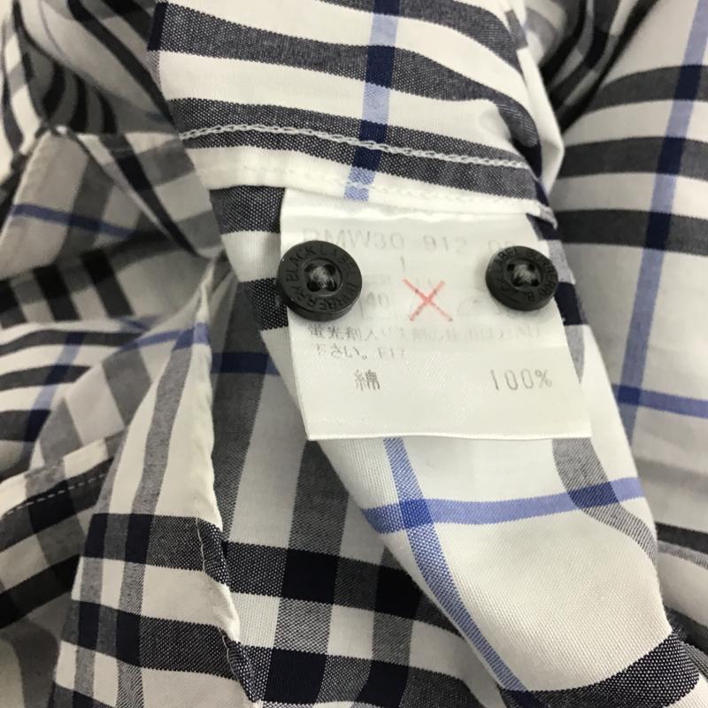 バーバリーブラックレーベル BURBERRY BLACK LABEL シャツ、ブラウス 半袖 半袖シャツ チェックシャツ カラーシャツ ボタンダウンシャツ 1 チェック 白 / ホワイト / white メンズ USED 古着 中古 10161143
