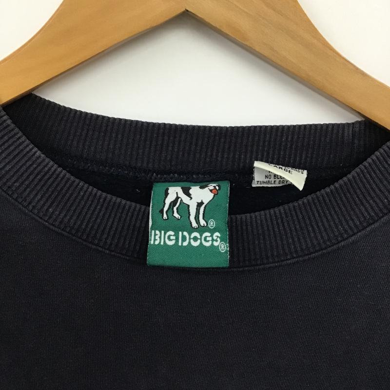 ビッグドッグス BIG DOGS トレーナー 長袖 長袖トレーナー スウェット クルーネック プルオーバー L プリント 紺 / ネイビー / navy メンズ USED 古着 中古 10161146